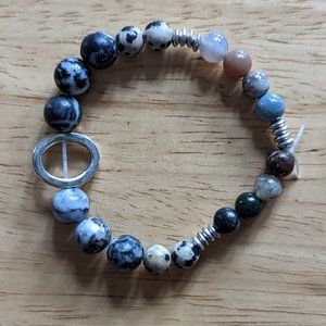 Handmade Semi-Precious Stone Beaded Stretch Bracelet (18/24)